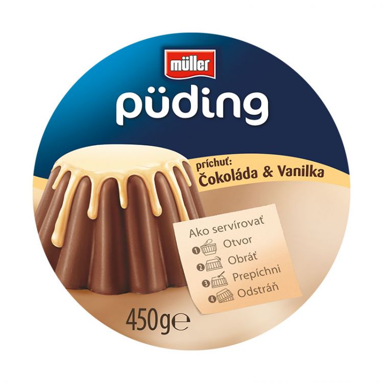 Müller Püding -  Čokoláda/Vanilka 450 g