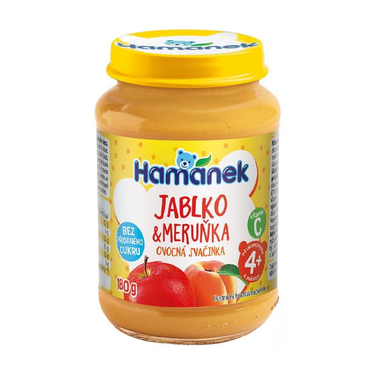 Hamánek Jablko, Marhuľa bez pridaného cukru 180g