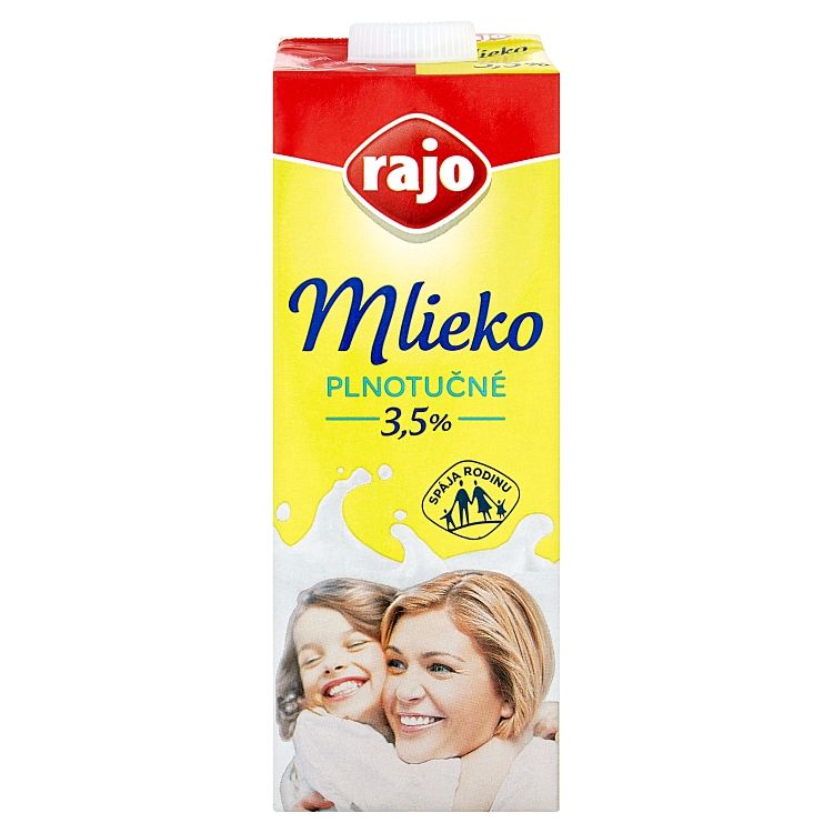 Rajo Trvanlivé mlieko plnotučné 3,5% 1 l