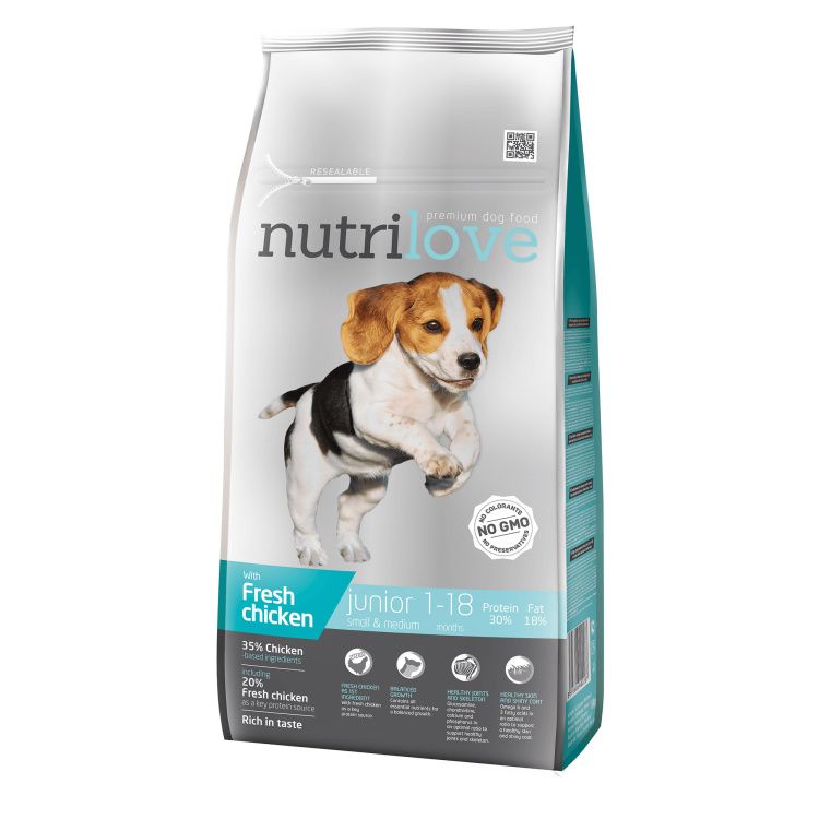 Nutrilove Fresh Chicken granule junior 8kg - eDELIA.sk