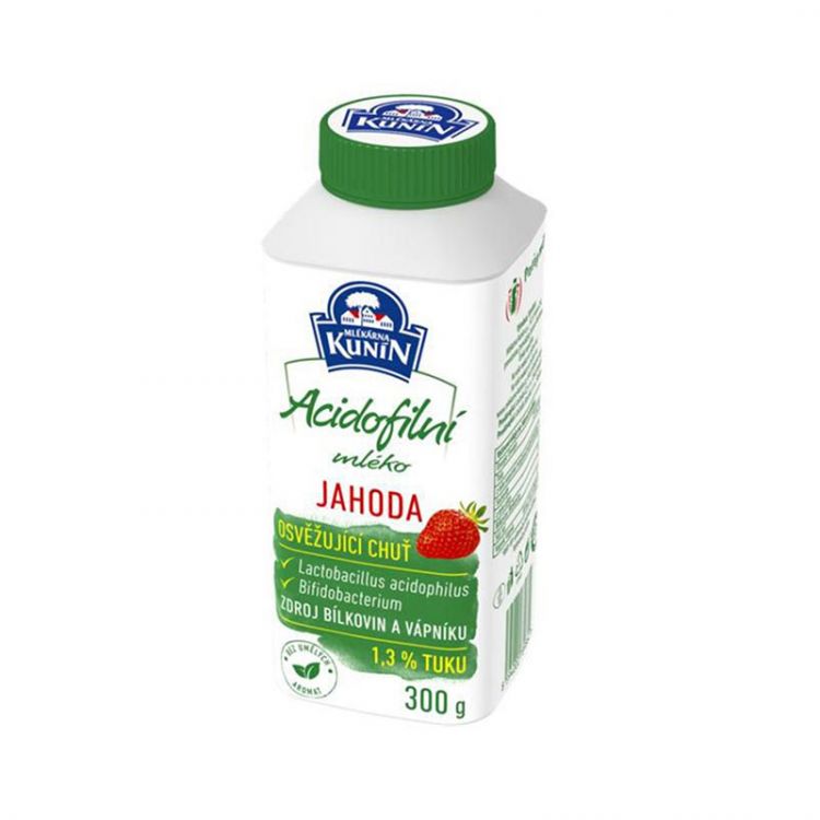 KUNÍN Acidofilné mlieko jahoda 300 g