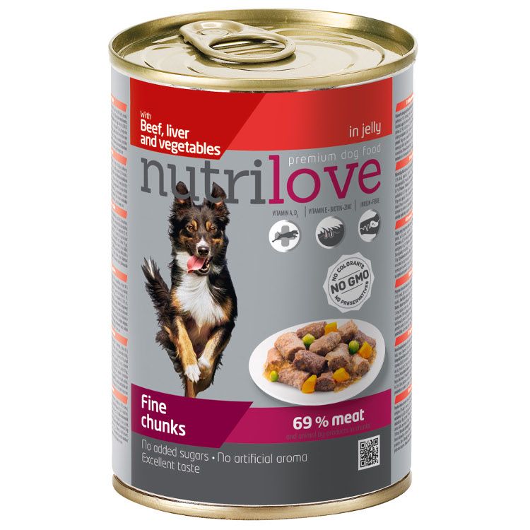 Nutrilove Hovädzie mäso, pečienky a zelenina 415g - eDELIA.sk