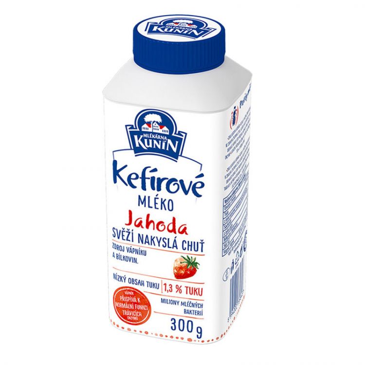 KUNÍN Kefírové mlieko jahoda 300 g