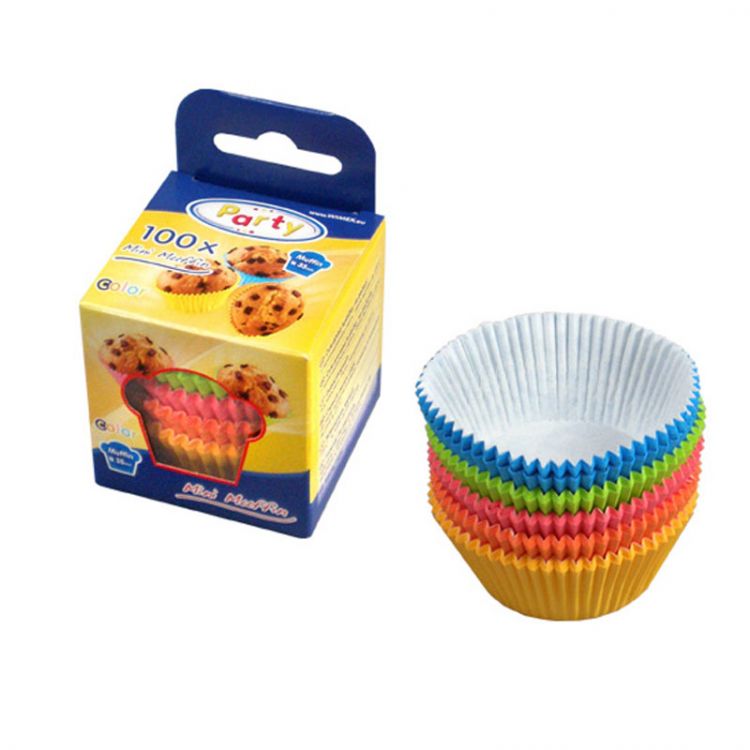 Košiky na pečenie Farebné 34 x 21 mm  100 ks