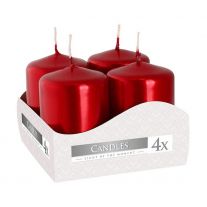 Sviečka adventná metálová červená 40/60 4ks/bal