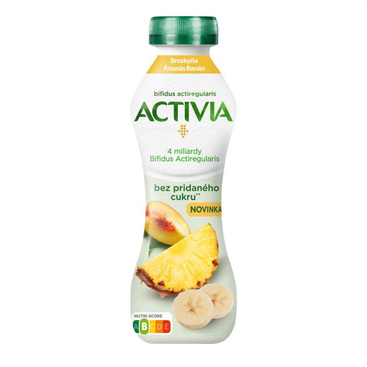 ACTIVIA Nápoj bez pridaného cukru broskyňa/ananás/banán 270g