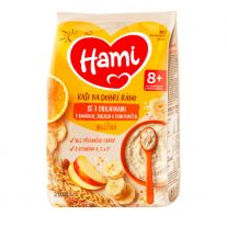 HAMI Mliečna kaša so 7 obilninami s banánom, jablkom a pomarančom 210 g