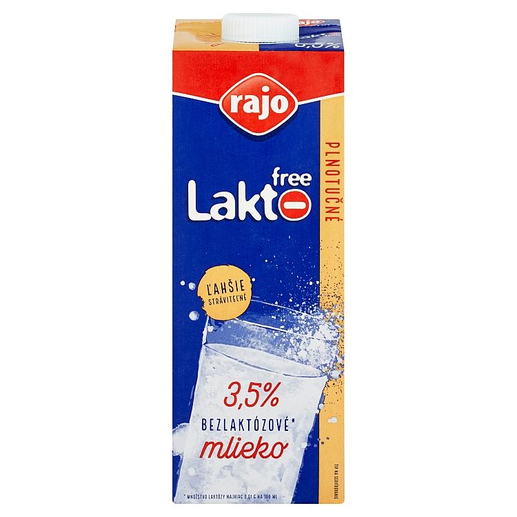 Rajo Lakto Free Mlieko plnotučné 3,5% 1 l