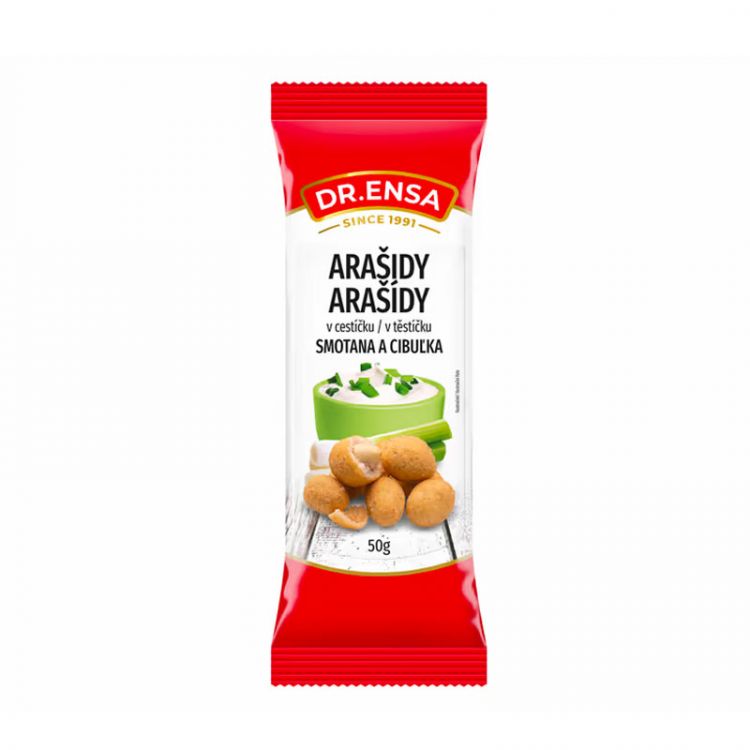 DR.ENSA Arašidy v cestíčku s príchuťou smotana a cibuľka 50g