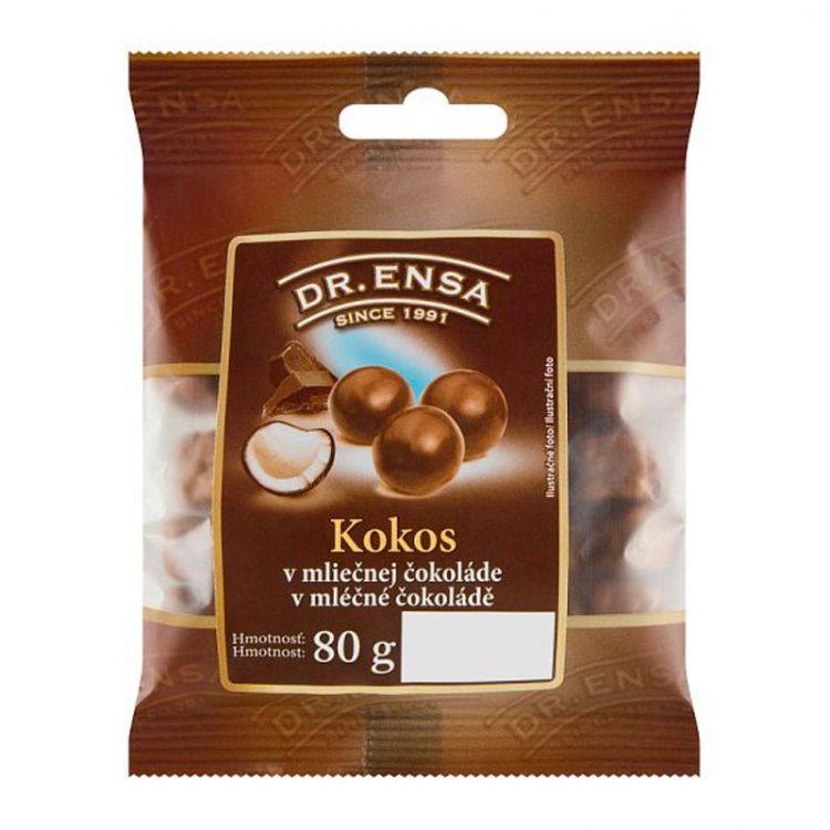 DR.ENSA Kokosová kocka v mliečnej čokoláde 80g
