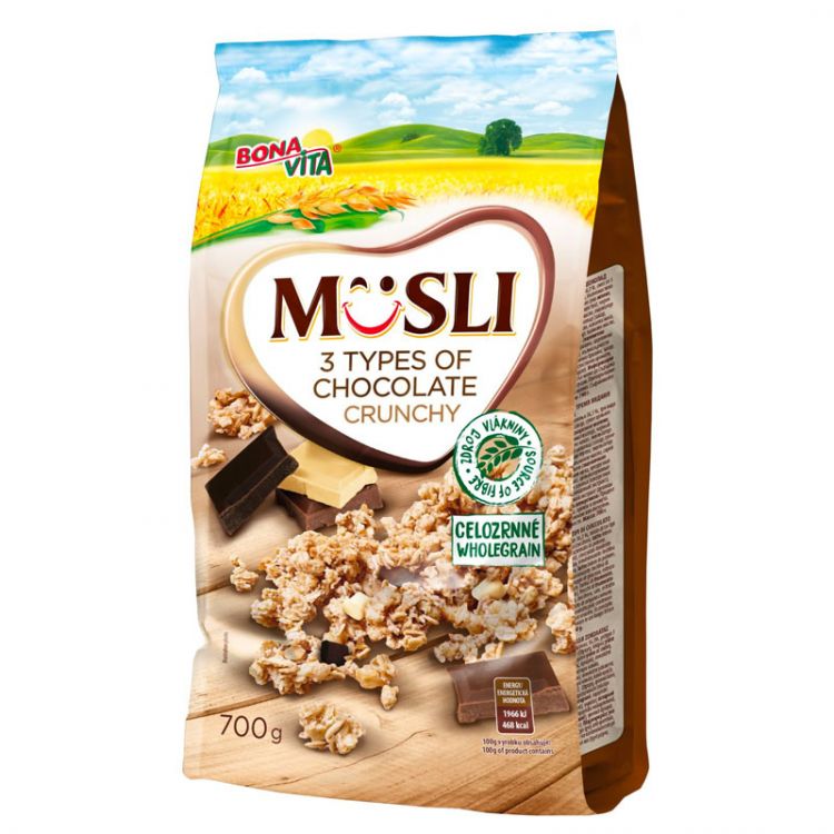 Bonavita Müsli 3 druhy čokolády 700g