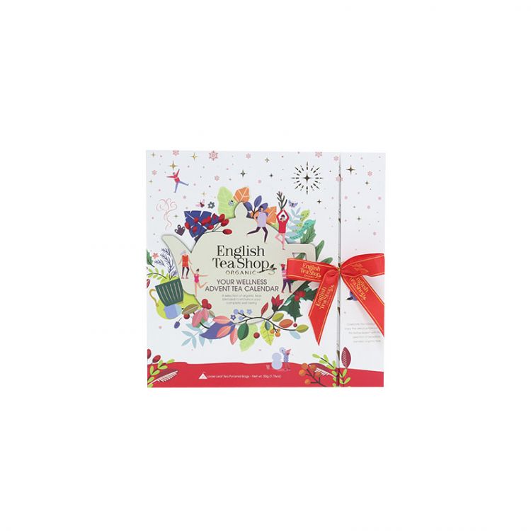 English Tea Shop BIO Adventný kalendár book style white, darčeková kolekcia čajov 50g