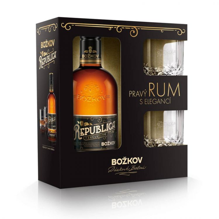 Božkov Republika Exclusive 38% 0,5 l +2 poháre