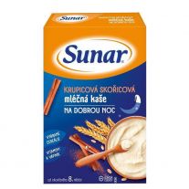 Sunar mliečna kaša krupicová príchuť škorica, jablko na dobrú noc 210 g
