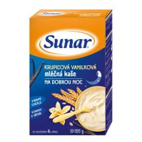 Sunar mliečna kaša krupicová príchuť vanilka na dobrú noc 210 g