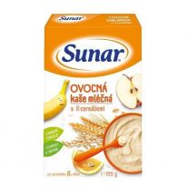 Sunar mliečna kaša 8cereálií príchuť banán, jablko 210 g