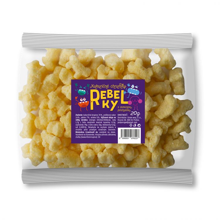 Ravita chrumky ovocné REBELKY 20g