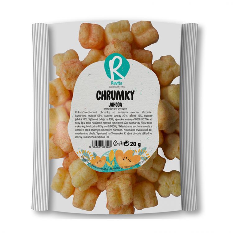 Ravita chrumky kukuričné jahoda 20g