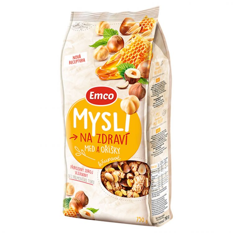 Emco Mysli na Zdraví Chrumkavé med a orechy 750 g