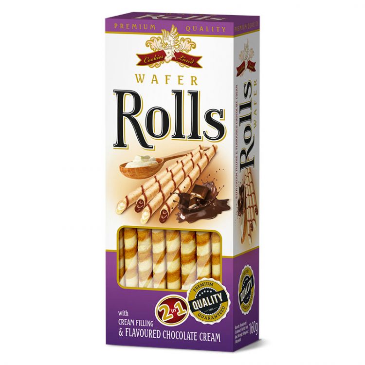 CookiesLand Trubičky plnené s príchuťou smotany a čokolády 2v1 160g