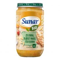 Sunar BIO príkrm zelenina, cestoviny, kuracie mäso 12m+ 235g