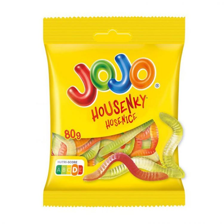 JOJO Húsenice želé cukríky s ovocnými príchuťami 80g