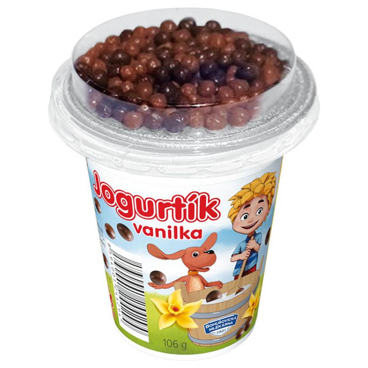 Bobík jogurtík vanilkový s čokoguličkami 106g