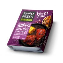 Simply fresh Kuracie kolíky v BBQ omáčke s kukuricou a pečenými grenaille 400g
