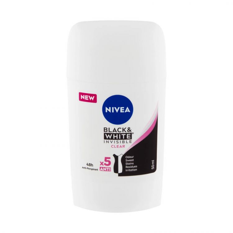Nivea tuhý antiperspirant Invisible Clear 50ml