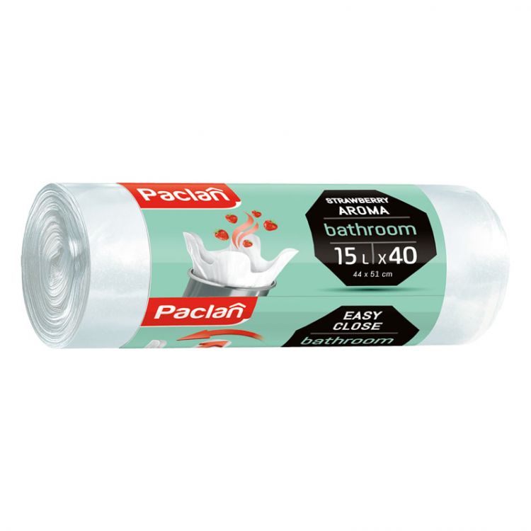 Paclan Vrecia do koša AROMA kúpelňa, s jahodovou vôňou  15L-40ks