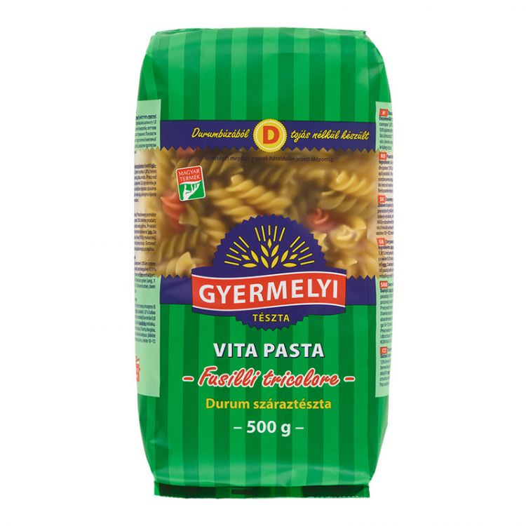 Gyermelyi Vita Pasta Tricolor Fusilli semolinové 500g