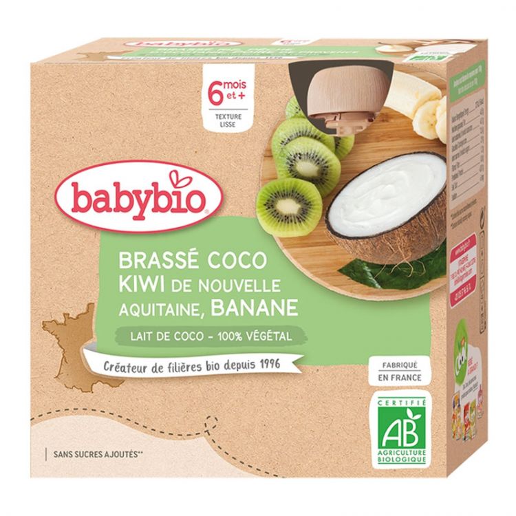 BABYBIO desiata s kokosovým mliekom - kivi a banán 4x85 g