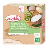 BABYBIO desiata s kokosovým mliekom - kivi a banán 4x85 g