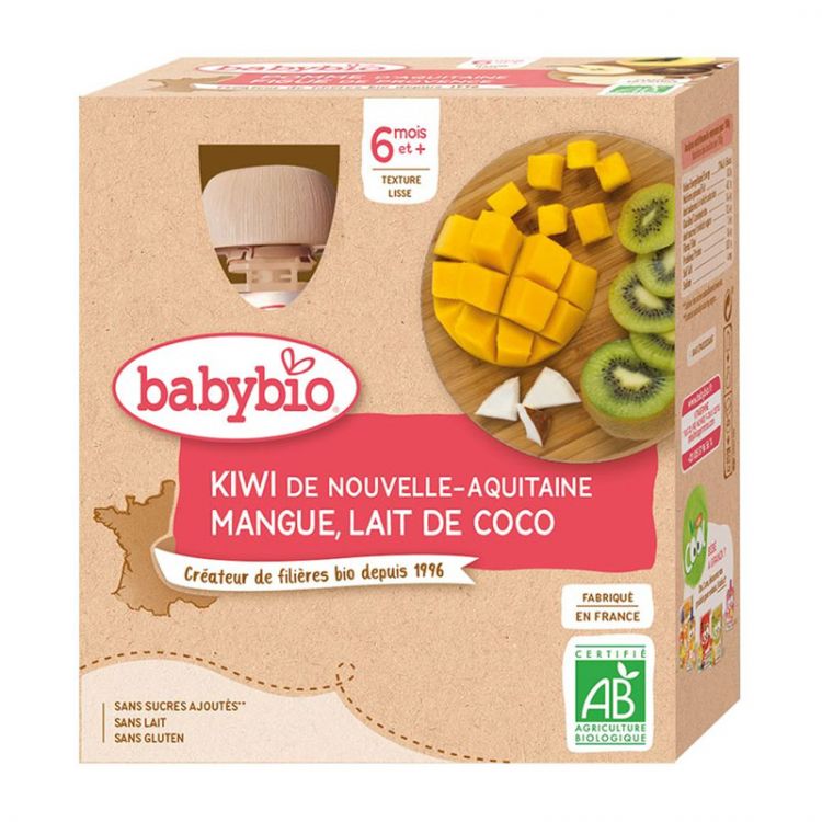 BABYBIO kivi mango kokos 4x90 g