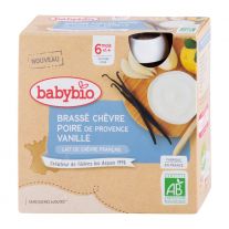 BABYBIO desiata z kozieho mlieka s hruškou a vanilkou 4x85 g
