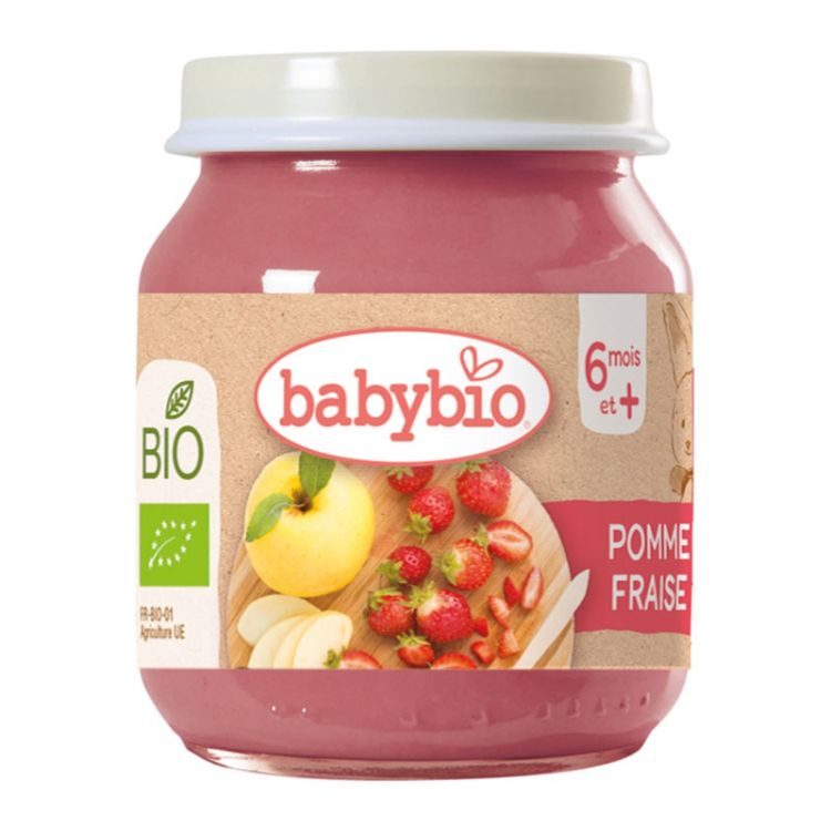 BABYBIO bio jablko a jahody 130 g