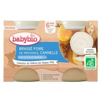 BABYBIO Brassé hruška škorica 2x130 g