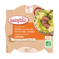 BABYBIO paštrnák s hráškom a farmárskou kačicou 260 g