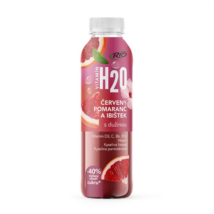 Rio H2O červený pomaranč - ibištek 0,4l