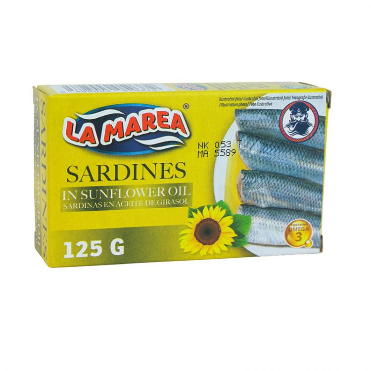 LA MAREA Sardinky v slnečnicovom oleji 125g