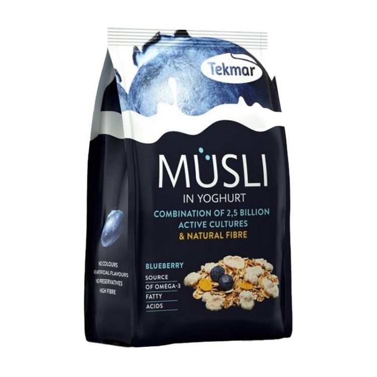 Tekmar Müsli sypane v jogurte so živou  probiotickou kultúrou  čučoriedka 200g