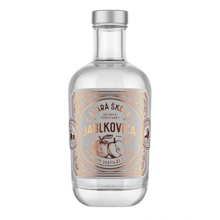 Pálenica Topoľčianky  Stará škola Jablkovica destilát 42% 0,5 l