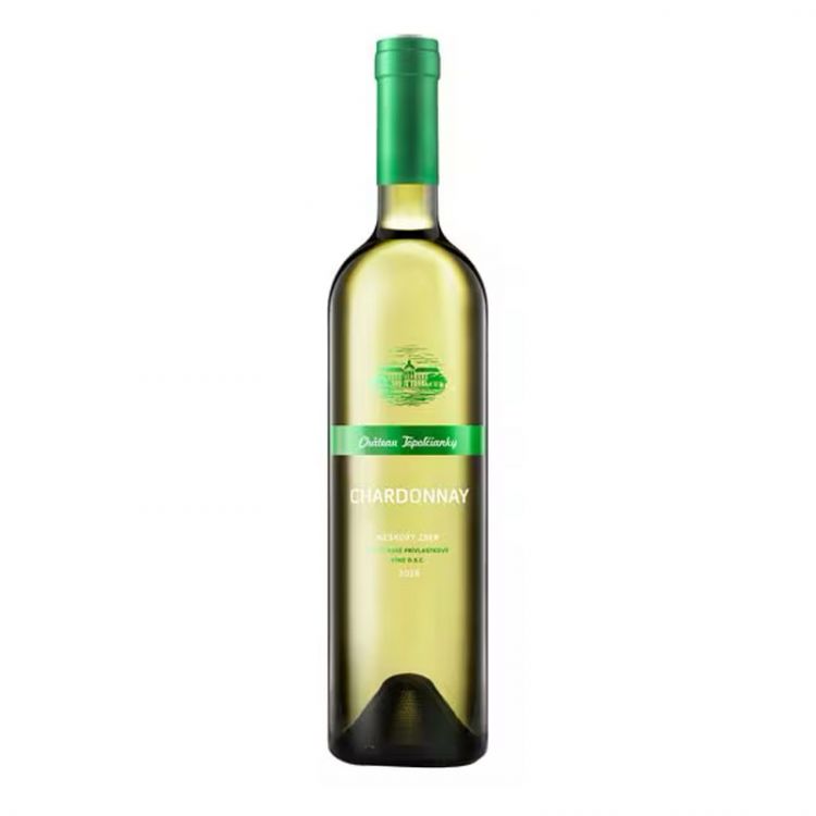 Château Topoľčianky Chardonnay neskorý zber akostné odrodové víno biele suché 0,75 l