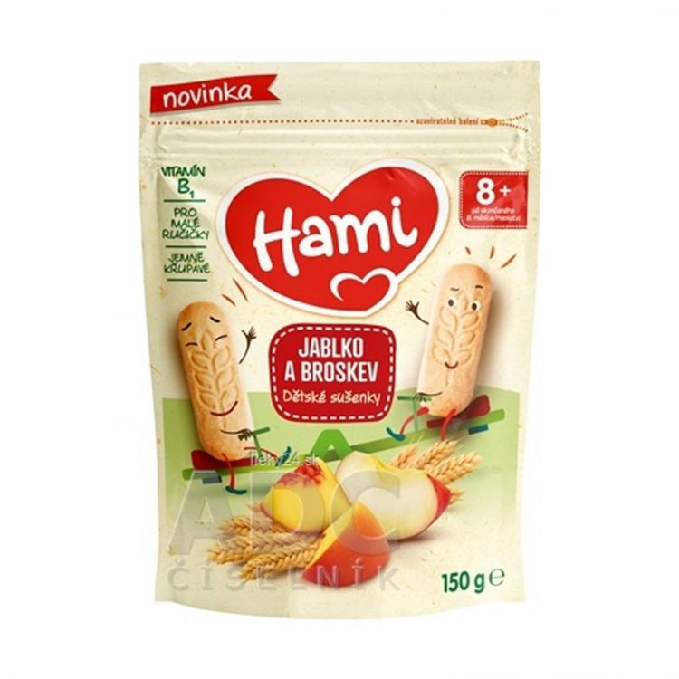 Hami sušienky jablko broskyňa 150g, od 8+ mesiac