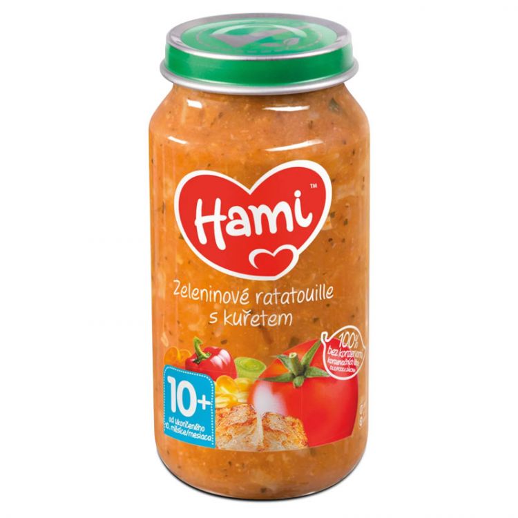 Hami mäsozeleninový príkrm Zeleninové ratatouille s kuraťom 250 g, od 10+ mesiac