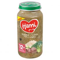 Hami príkrm Brokolica s hovädzím, ryžou a cuketou 250g,od 12+ mesiac
