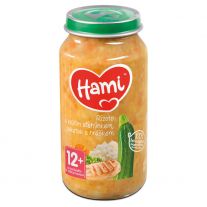 Hami mäsovo-zeleninový príkrm Rizoto s morčacím stehnom, cuketou a hráškom 250g, od 12+ mesiac