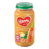 Hami mäsozeleninový príkrm Zemiaky s kuraťom, mrkvou a jemným špenátom 250 g, od 12+ mesiac