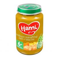 Hami príkrm Hráškovo-kukuričné pyré s teľacím 200g, od 6+ mesiac