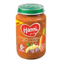 Hami príkrm Cestoviny s hovädzím, paradajkami a mrkvou 200g, od 8+ mesiac